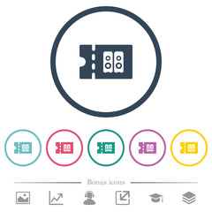 Hi-fi shop discount coupon flat color icons in round outlines
