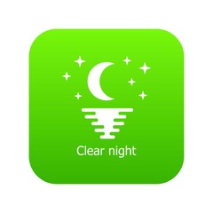 Clear night icon green vector isolated on white background