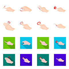 Vector design of touchscreen and hand symbol. Set of touchscreen and touch vector icon for stock.