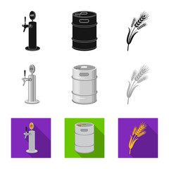 Isolated object of pub and bar symbol. Collection of pub and interior vector icon for stock.