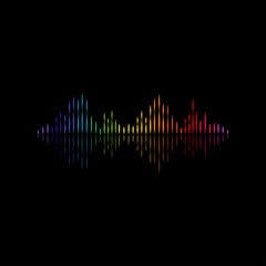 Rainbow sound on a black background vector