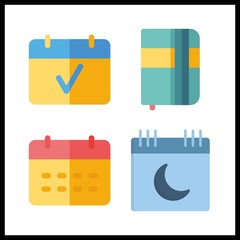 organizer vector icons set. calendar and agenda in this set.