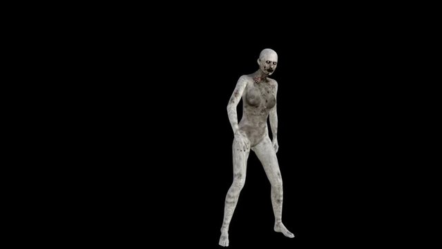 Zombie Naked Woman Attacking 