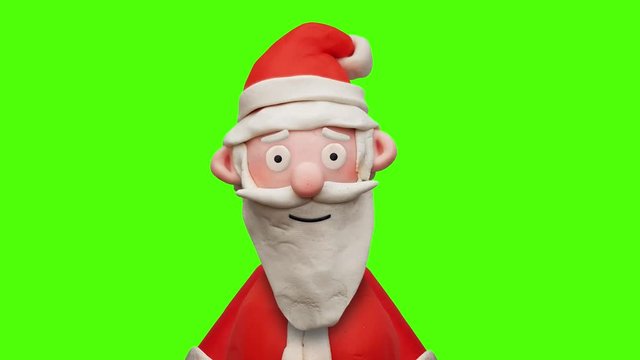 winkender Weihnachtsmann aus Knete – Animation mit Zoom und Greenscreen