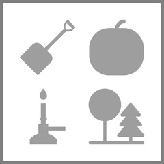 farm icon. shovel and pumpkin vector icons in farm set. Use this illustration for farm works.
