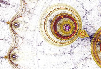Fototapeta premium Abstract fractal circles compass on the white background