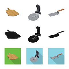 Isolated object of pizza and food icon. Set of pizza and italy vector icon for stock.