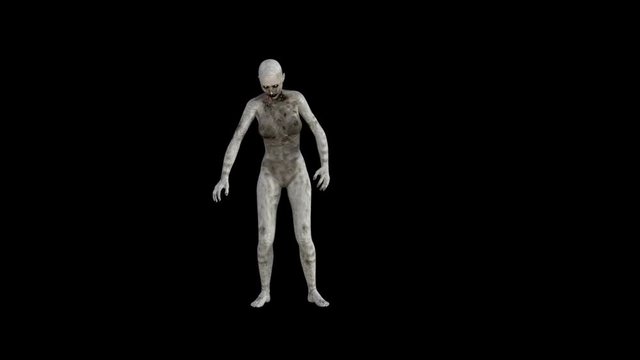 Naked Zombie Woman Coming Closer 