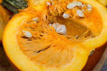 piece of pumpkin with seeds