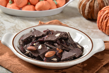 chocolate bark and halloween candy