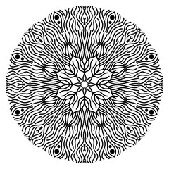 Mandala flower freehand drawing vintage style decorative elements isolated on white background for abstract concepts