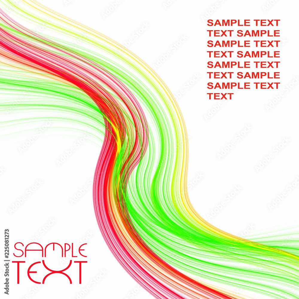 Poster Abstract template with color wavy lines on white