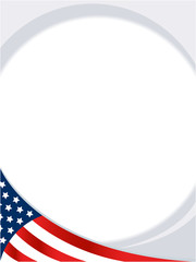 USA abstract flag symbols round border background with empty space for your text.