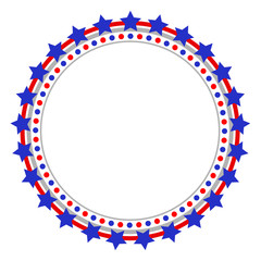 Round American flag symbols frame with stars icon logo symbol.
