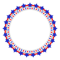Obraz premium Round American flag symbols frame with stars icon logo symbol.