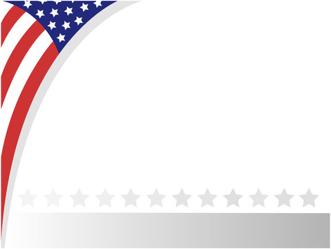 USA abstract flag border frame mockup with empty space for your text.