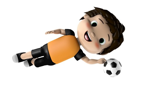 Ni&ntilde;o portero f&uacute;tbol