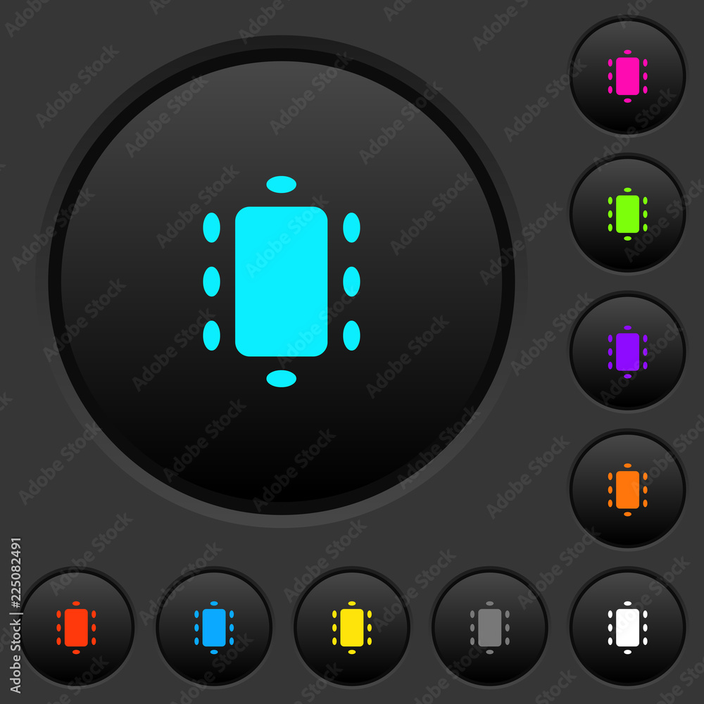 Poster meeting dark push buttons with color icons