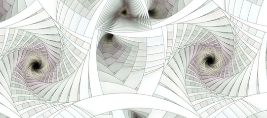 Fototapeta premium Symmetrical colorful fractal flower spiral, digital abstract