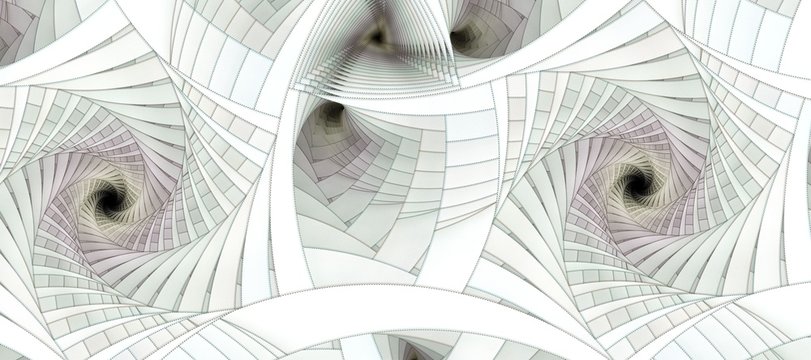 Fototapeta Symmetrical colorful fractal flower spiral, digital abstract