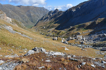 Russia, Arkhyz. September in the valley of the river Kyafar-Agur