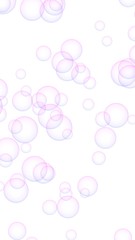 Light pastel colored background with pink bubbles. Wallpaper, texture pink balloons. 3D illustration