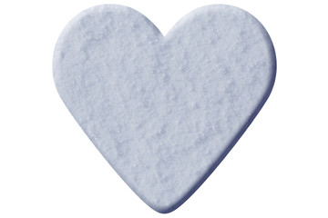 Fototapeta premium heart made of snow isolated on white
