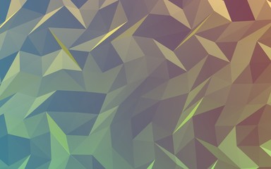 Abstract triangle geometrical green background. Geometric origami style with gradient. 3D illustration