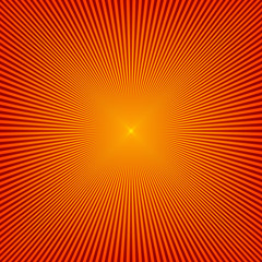 Red sunbeams background. Vector illustration.