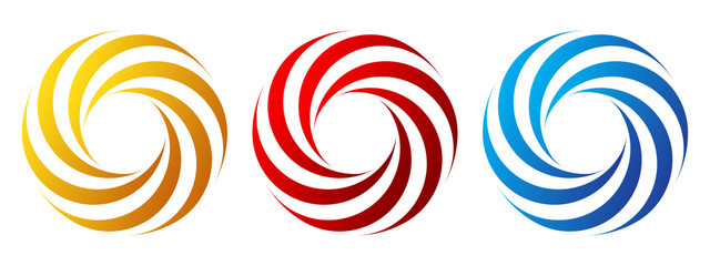 Set of spiral icons. Vector illustration