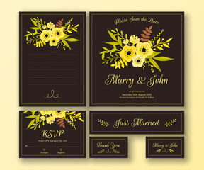 Wedding set of various cards