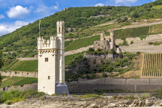 Rhine Fortress Maeuseturm in the UNESCO World Heritage Upper Middle Rhine Valley