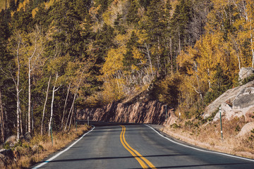 Fototapeta premium Highway at autumn in Colorado, USA.