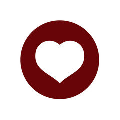 Heart icon, symbol of love, isolated vector