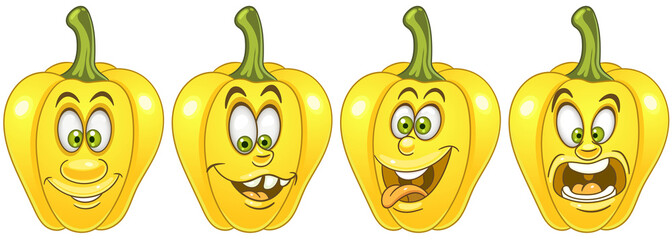 Bell Pepper. Vegetable food. Emoji emoticon collection.