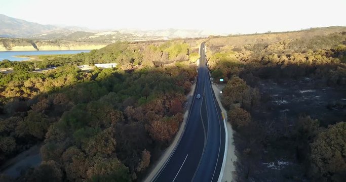 Highway 154 Santa Barbara Lake Cachuma Aerial