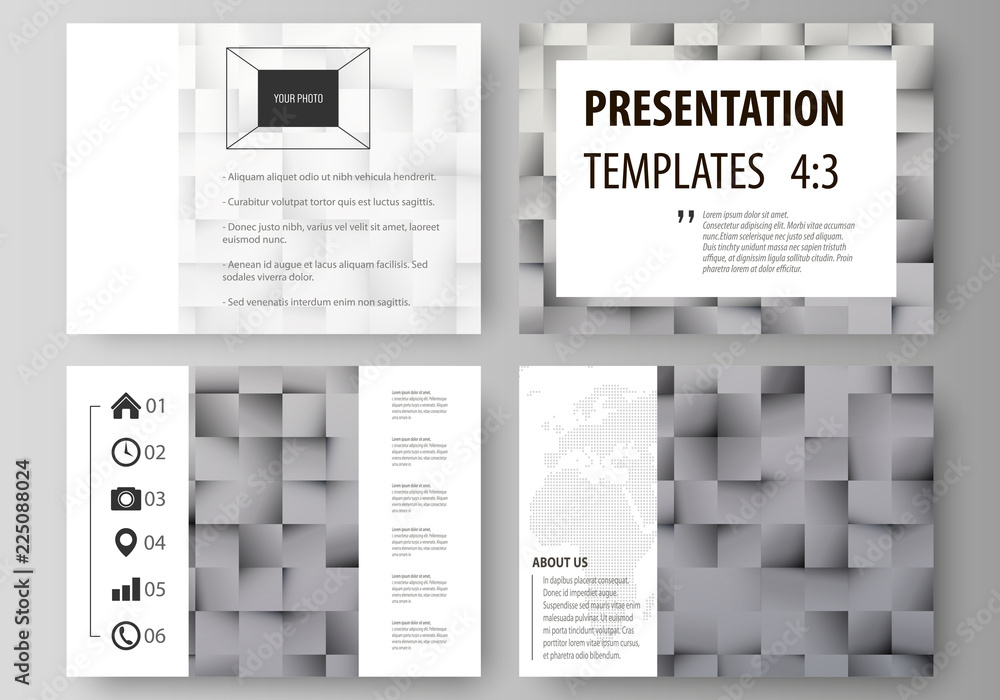 Aufkleber set of business templates for presentation slides. easy editable abstract vector layouts in flat des