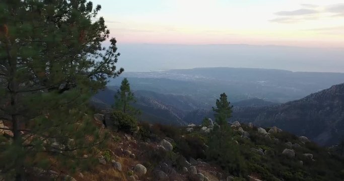 Beautiful California Coastal Mountains Aerial Santa Barbara
