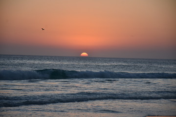 Por do sol na Praia Grande