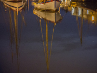 Reflections of a boat. Cesenatico (FC) Italy