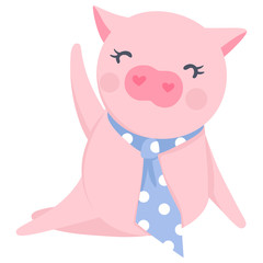 Obraz na płótnie Canvas Pigs illustration isolated on white. Vector Cute pig.