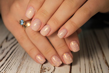 beautiful beige manicure