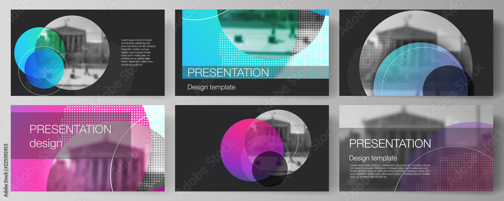 Poster the minimalistic abstract vector illustration of the editable layout of the presentation slides desi
