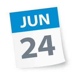 Obraz premium June 24 - Calendar Icon