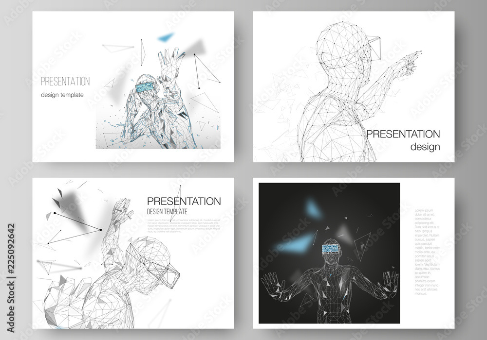 Poster the minimalistic abstract vector illustration of the editable layout of the presentation slides desi