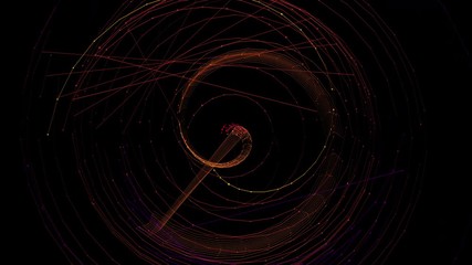 Seamless sparkling spiral dot tunnel on black background - Powered by Adobe