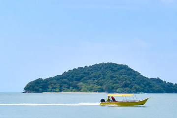 Cenang Beach Water boat in Langkawi island, Malaysia