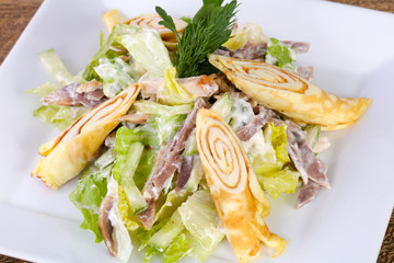 Pancake with beef