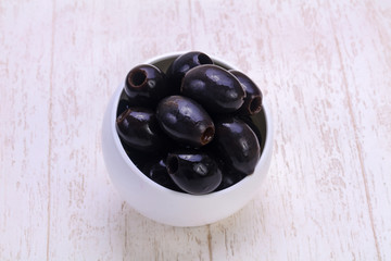 Pickled olives in the bowl