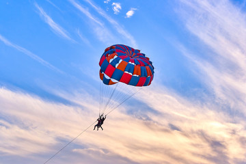Parasailing at sunset